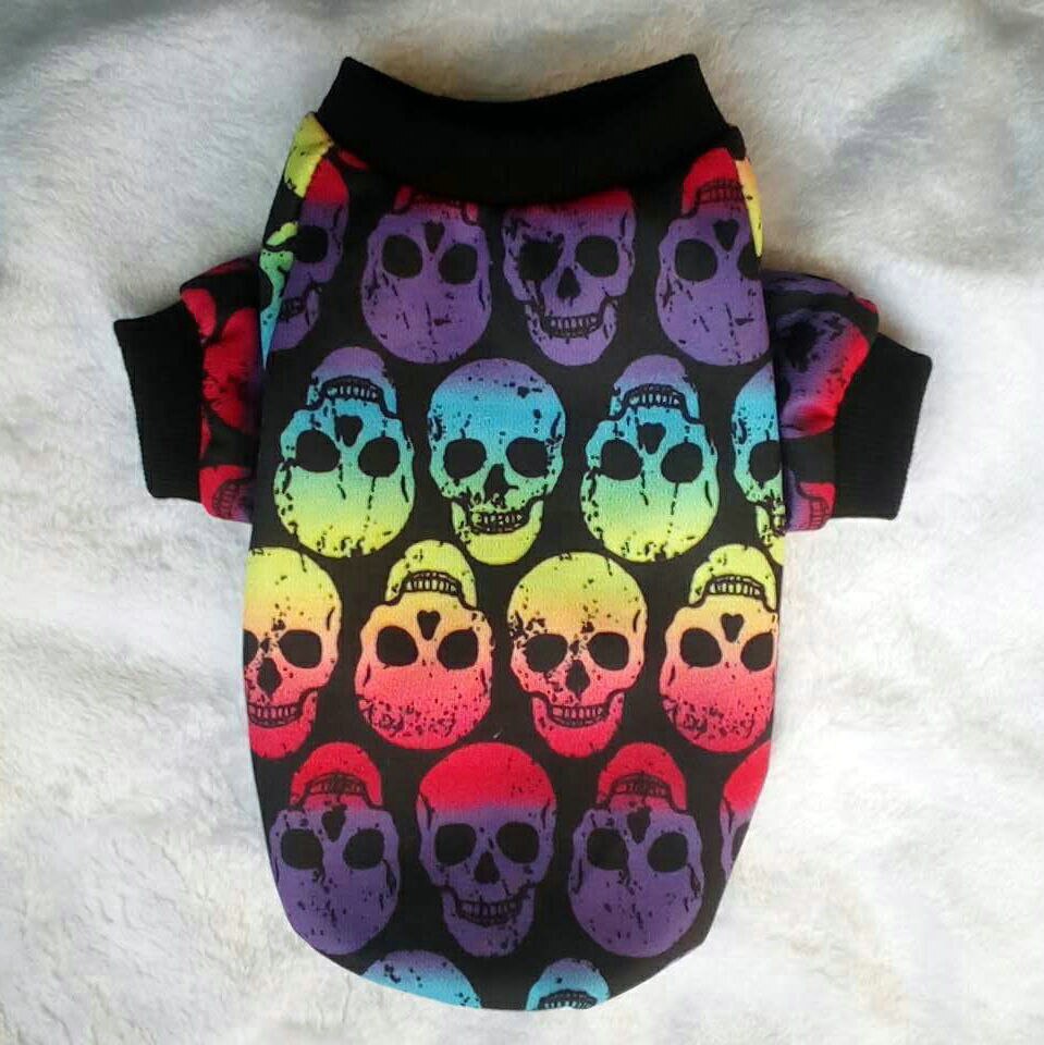    ġ ҵ   ΰ Ʈ  ܿ  Ƿ ġͿ Pug Yorkie Ƿ ֿ  ǻ /French Bulldog Dog Clothes for Small Dog Skull Coat Hoodie Winter Dog Cl